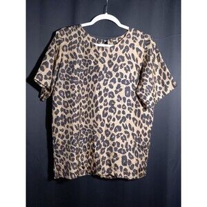 Vintage Stunt Collection 100% Silk Leopard Print Top Women’s Small Flowy Chic